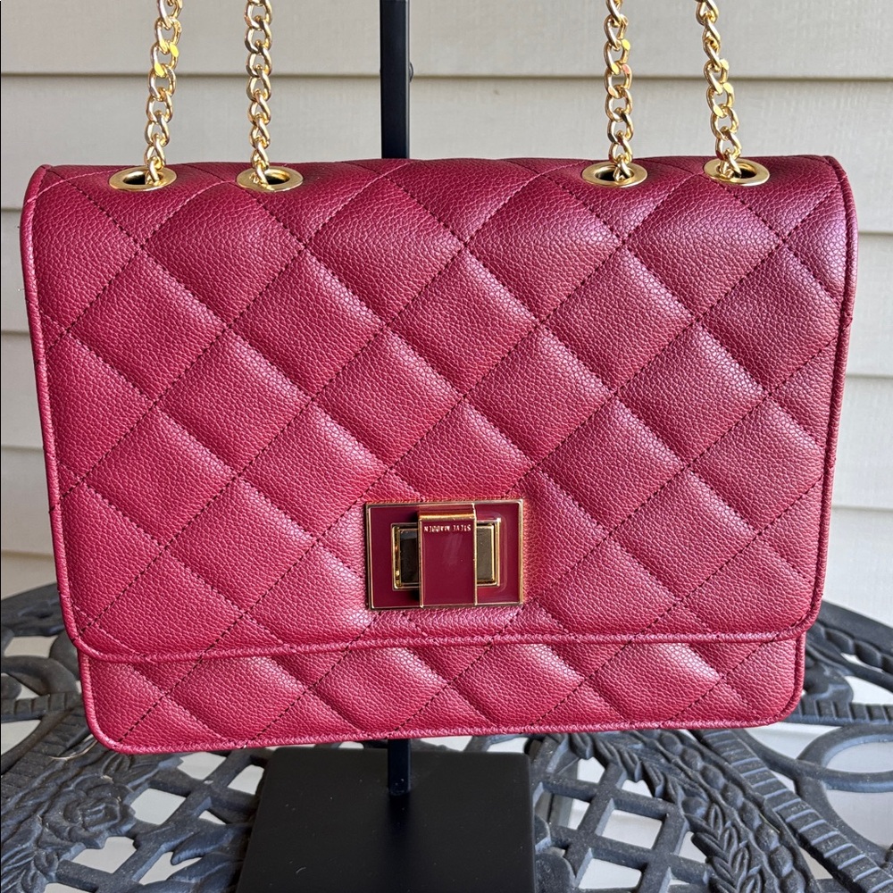 Steve Madden OxBlood Shoulder/Crossbody Bag with Gold Accent